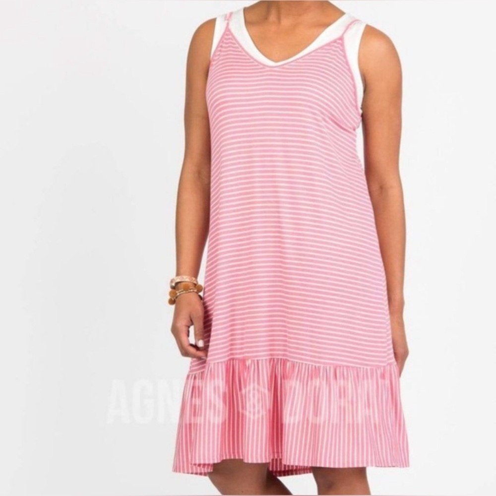 Medium Agnes & Dora Slip Dress~ Pink Deep Stripe